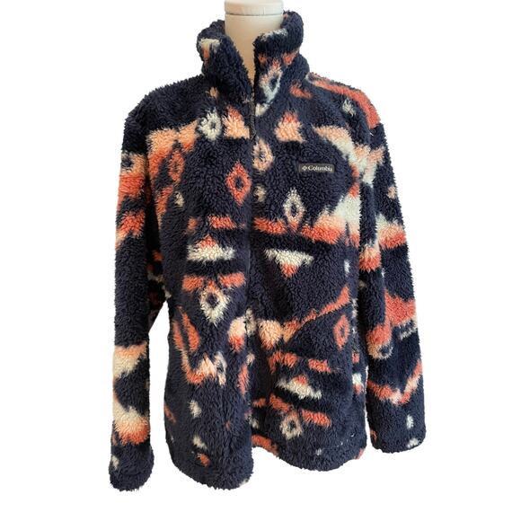 Columbia Jacket Womens Large Winter Pass Sherpa Fleece Nocturne Multicolour - Picture 2 of 13